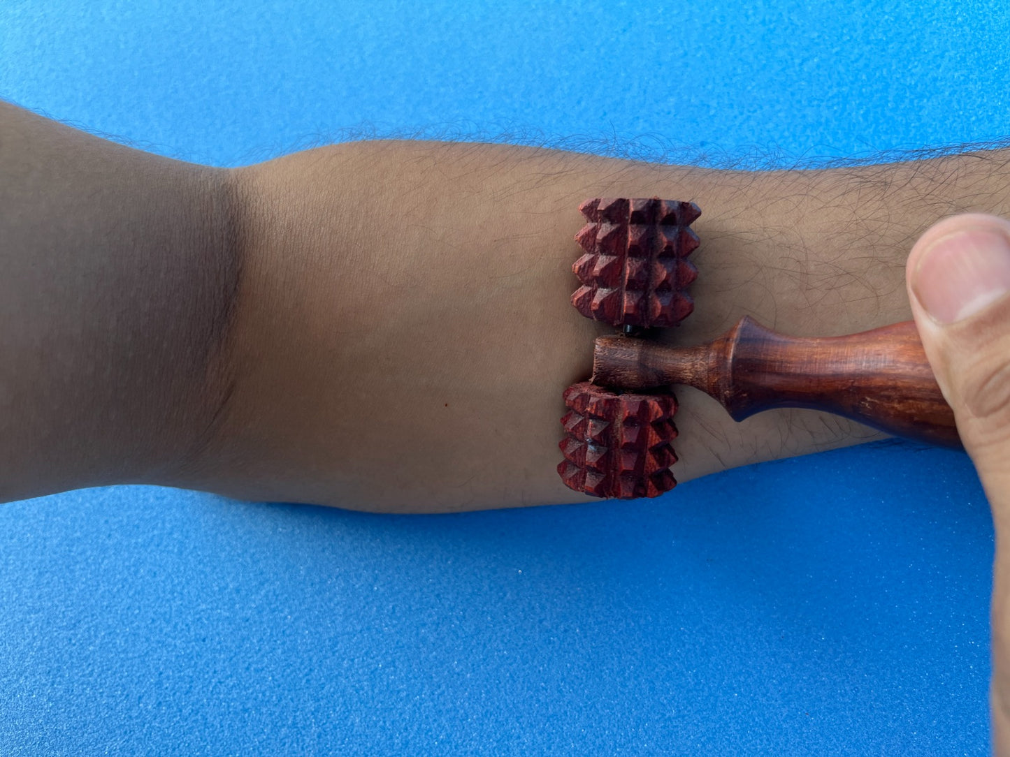 Wooden Spikes Acupressure Massager with Two Balls (Small Size)