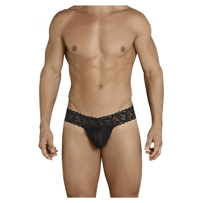 Men's Power Net Free Size G-String Underwear (Black and White)
