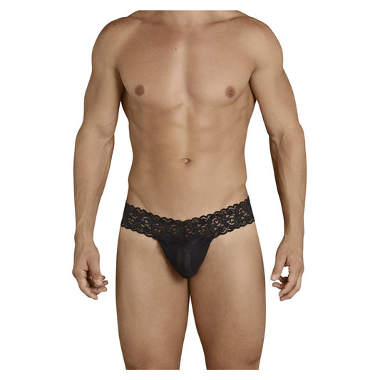 Men's Power Net Free Size G-String Underwear (Black and White)