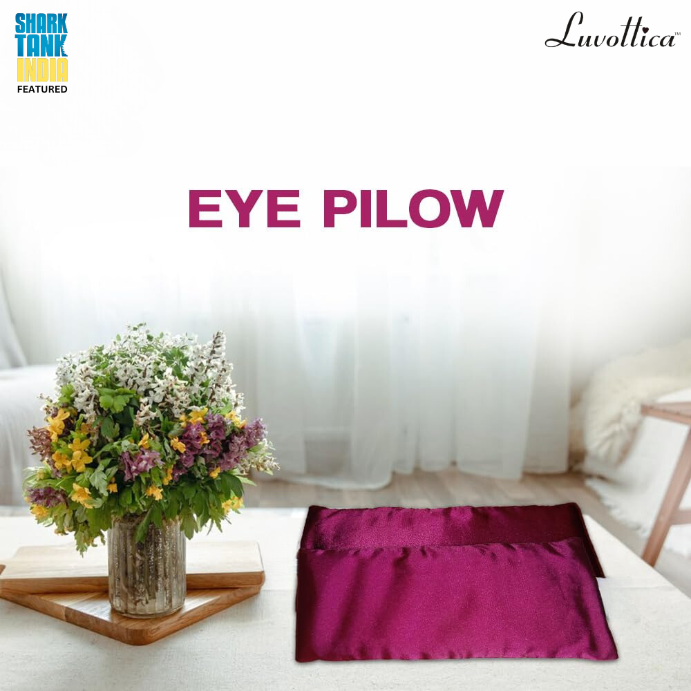 Yoga Eye Pillow, enriched with Lavender & Flax Seeds |  Silk Fabric