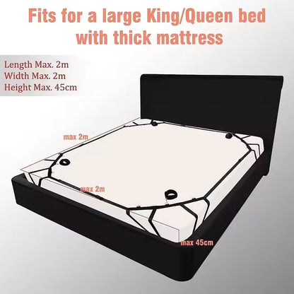 Bed Restraint Set with Hand and Ankle Cuffs