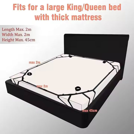 Bed Restraint Set with Hand and Ankle Cuffs