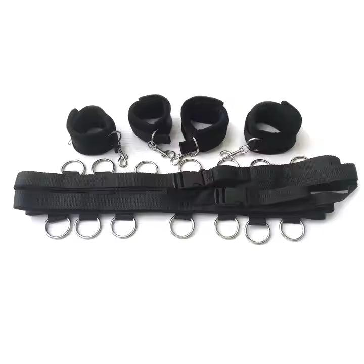 Bed Restraint Set with Hand and Ankle Cuffs