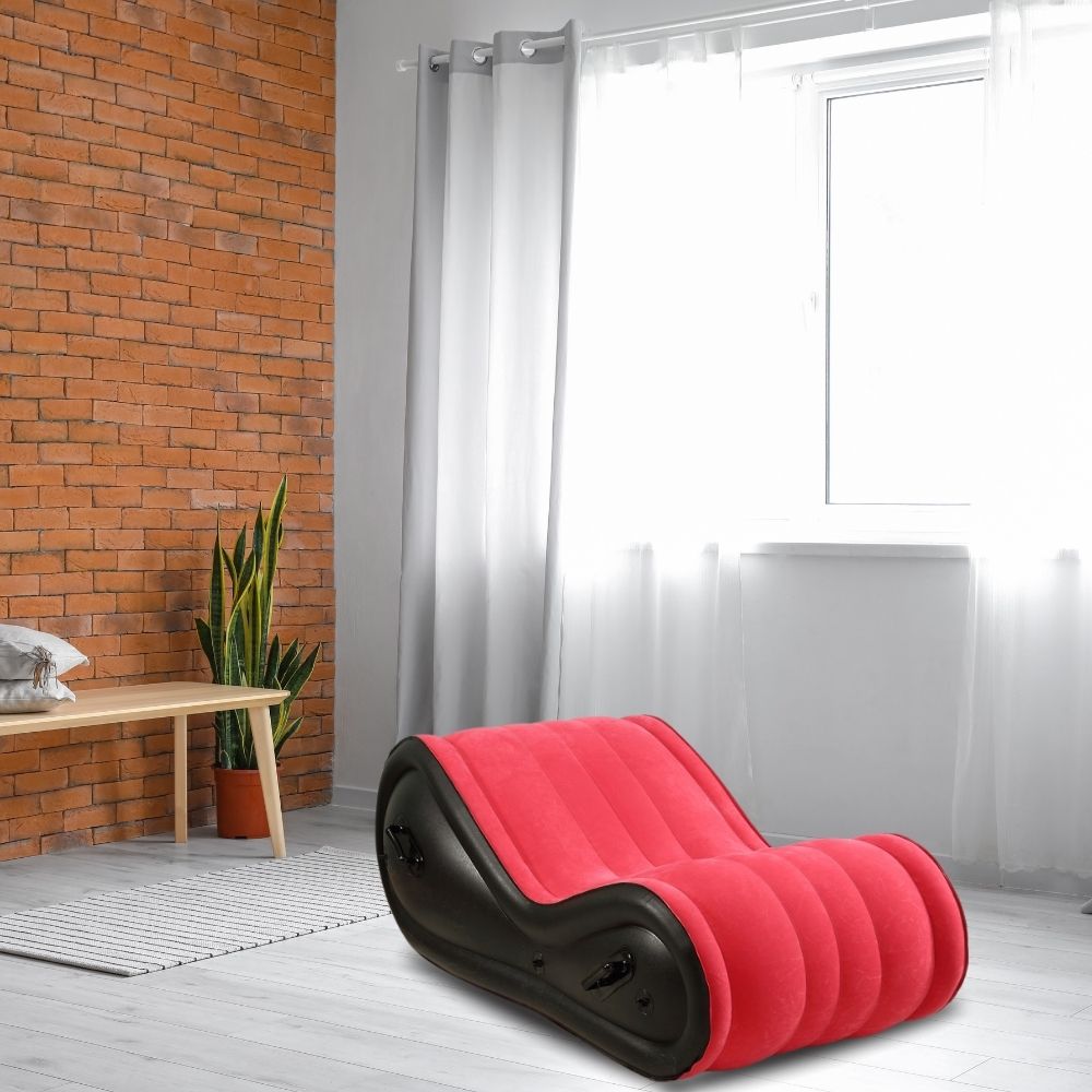 Inflatable Couch (Includes Pump, Ideal for Home, Camping, and Travel – Designer Curve Sofa for Stability and Comfort | Luvottica