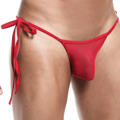 Men's Black and Red Power Net Bikini Underwear