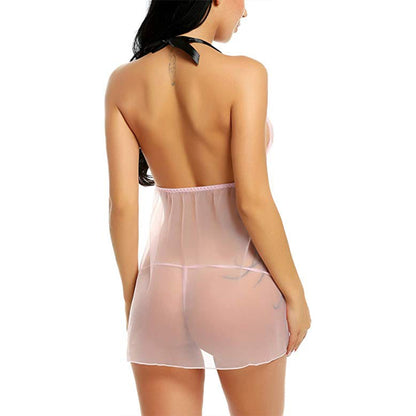 Ethereal Sheer Mesh Babydoll Lingerie