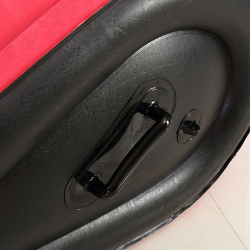 Red & Black Inflatable Couch (Includes Pump + Handcuffs) – Sculpted Curve Sofa with Enhanced Support | Luvottica