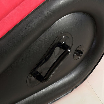 Red & Black Inflatable Couch (Includes Pump + Handcuffs) – Sculpted Curve Sofa with Enhanced Support | Luvottica