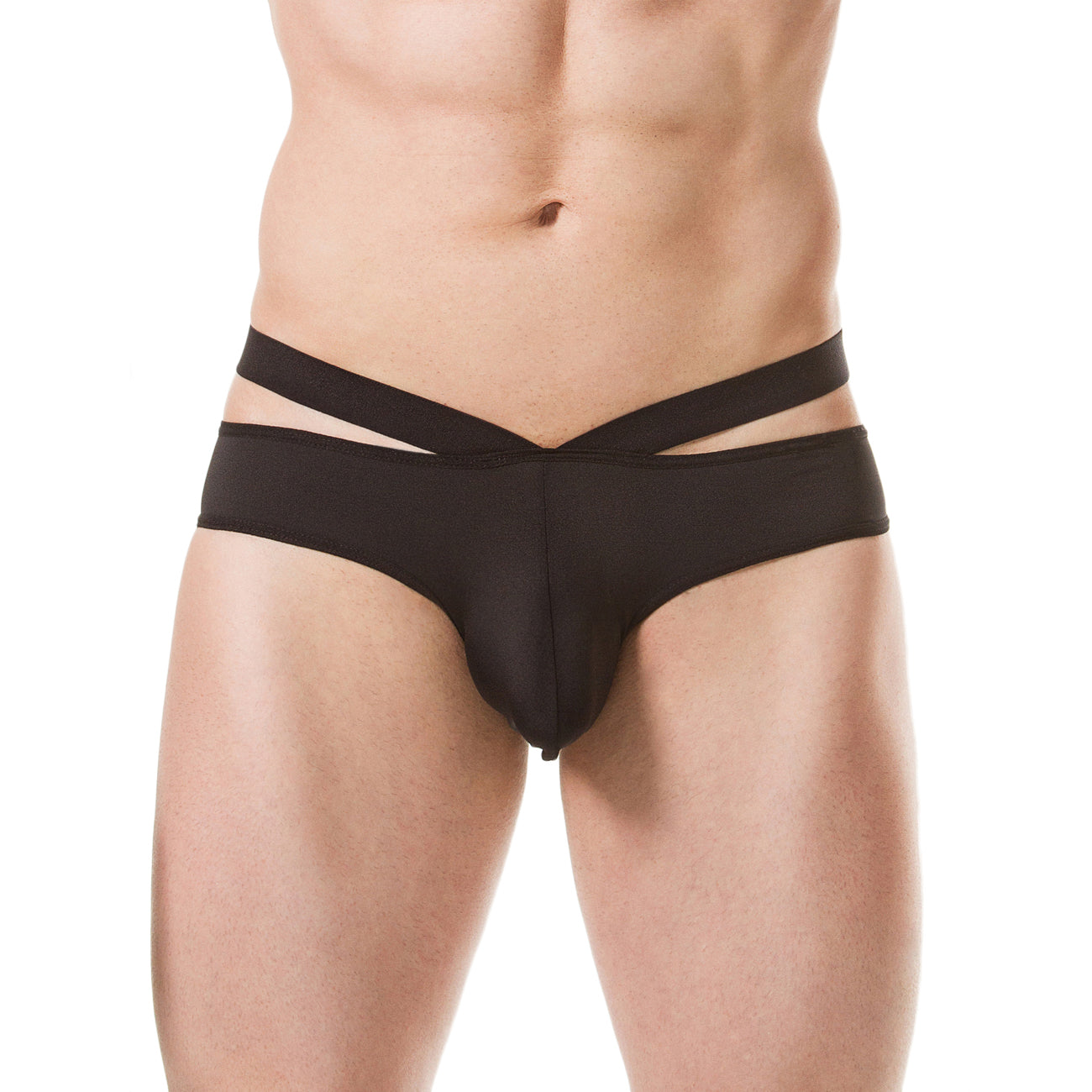 Men's Microfiber Free Size Brief Underwear - Black and White