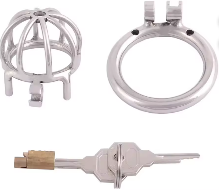 Small Open Bar Stainless Steel Chastity Cage for Men