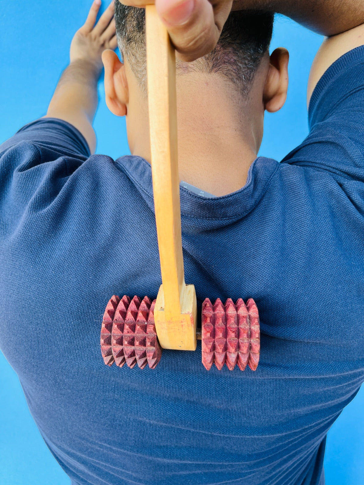 Luvottica Wooden Acupressure Massager with Two Large Spiked Balls