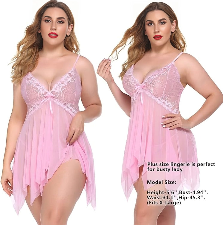Lace Front Flyaway Babydoll