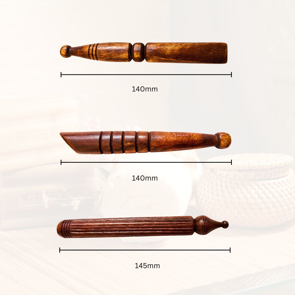 Wooden Thai Acupressure Massager Set of 6 – Full Body Relaxation & Pain Relief