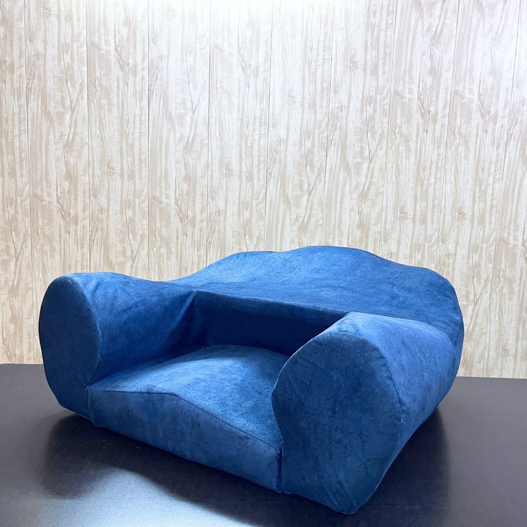 Luvottica Blue Fabric Dhyanam Seat - Meditation Seat- Yoga Cushion