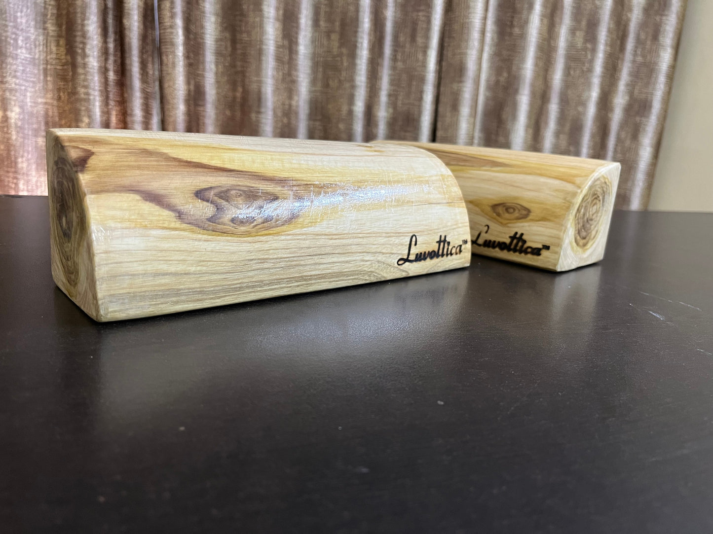 Quarter Round Wooden Yoga Block Set of 2