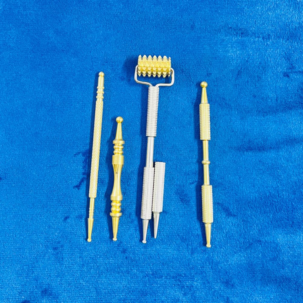 Brass Acupressure Pen Set – 4 Unique Designs for Reflexology & Pain Relief