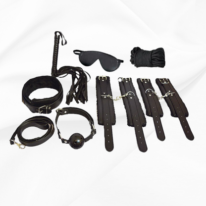 7 Piece BDSM Kit for Couples for Intimate Play - Complete Bedroom Bondage Set