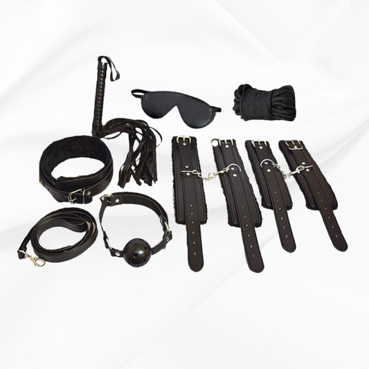 7 Piece BDSM Kit for Couples for Intimate Play - Complete Bedroom Bondage Set