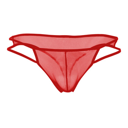 Men's Black and Red Power Net Thong Underwear