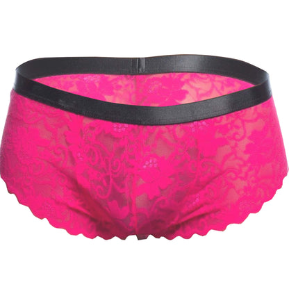 Men's Lycra Lace Free Size Boxer Underwear - Black, Red, Royal Pink