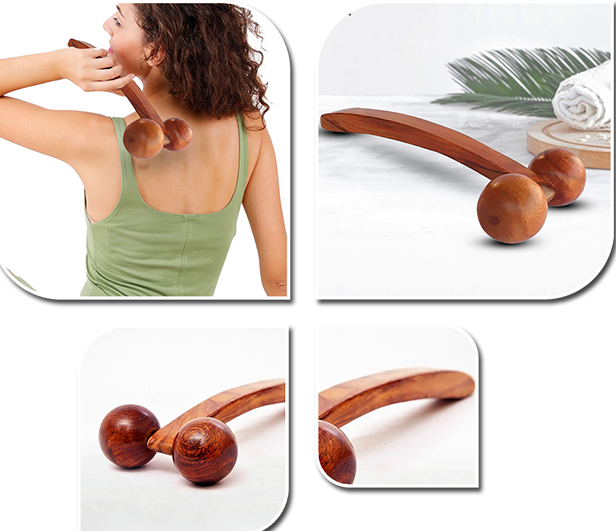 Wooden Massager Roller (Set of Small (qty1) and Medium (qty 1)