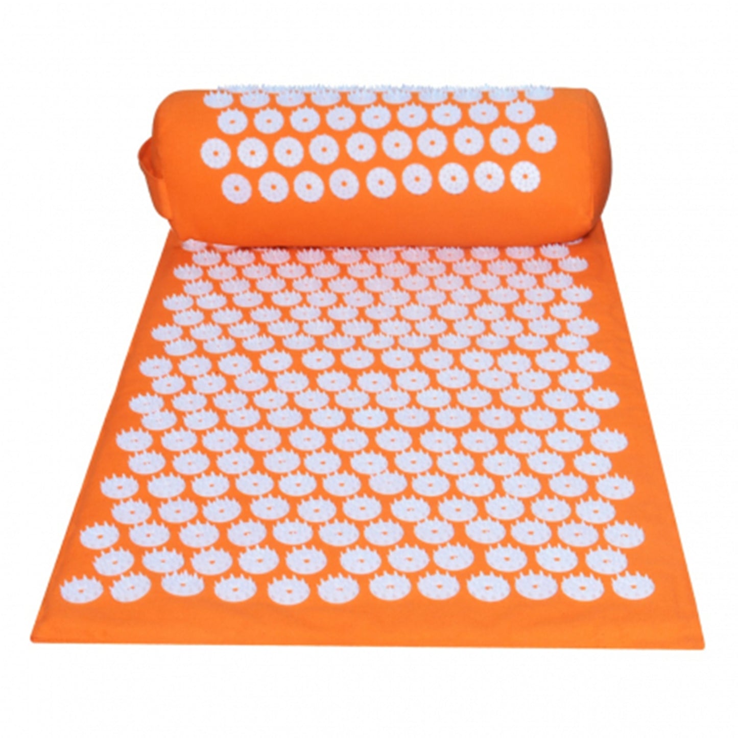 Acupressure Mat and Pillow Set for Pain Relief and Muscle Relaxation(Orange)