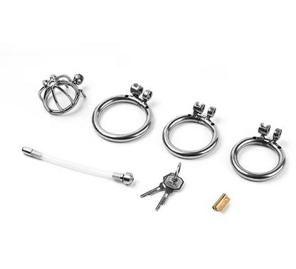Small Open Bar Stainless Steel Chastity Cage for Men