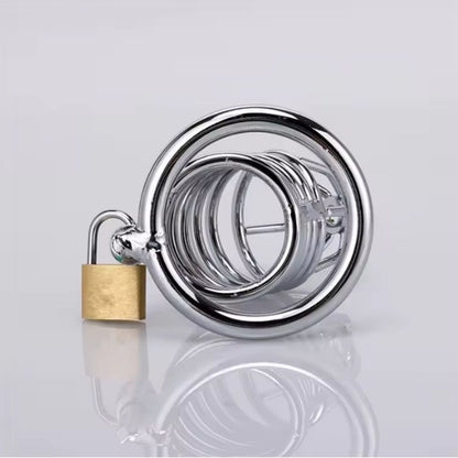 Luv Stainless Steel Guard Male Chastity Cage - with Secure Lock