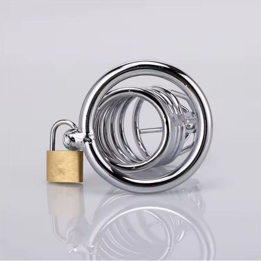 Luv Stainless Steel Guard Male Chastity Cage - with Secure Lock