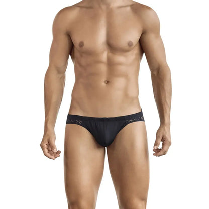 Men's White Microfiber + Lace Fabric Brief Underwear