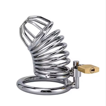 Luv Stainless Steel Guard Male Chastity Cage - with Secure Lock