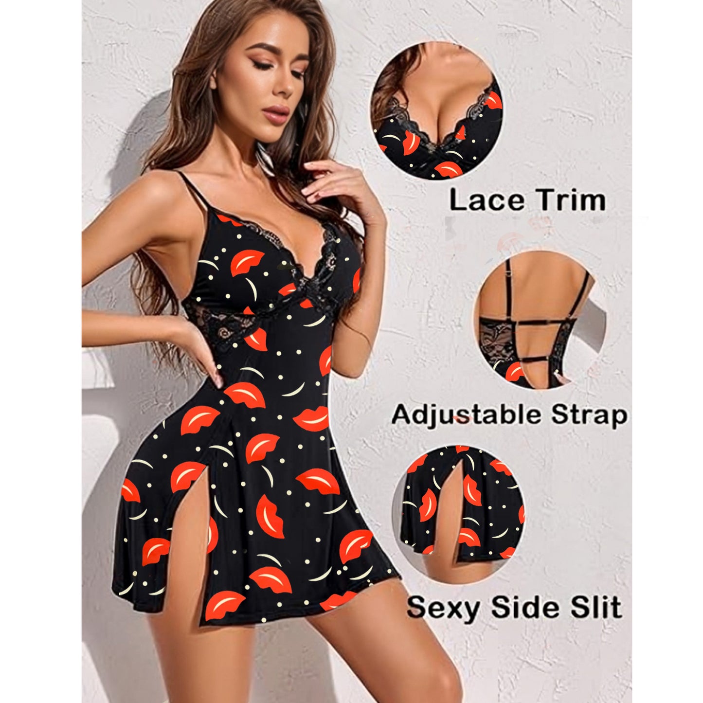Dark Desire: Sultry Side-Slit Babydoll