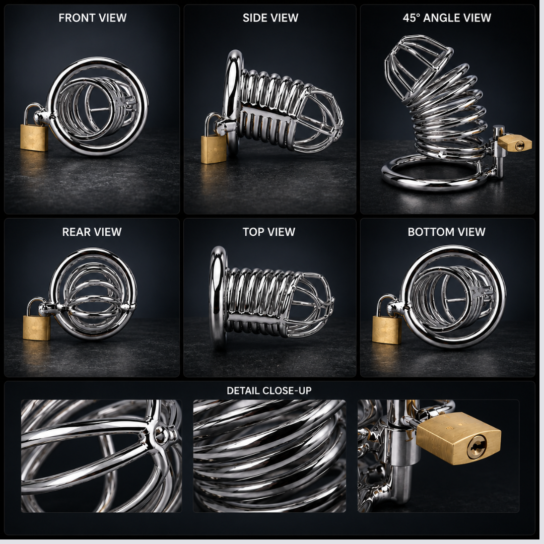 Luv Steel Guard Stainless Steel Male Chastity Cage with Secure Lock – 50 mm
