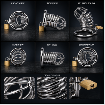 Luv Steel Guard Stainless Steel Male Chastity Cage with Secure Lock – 50 mm