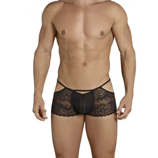 Men's Power Net + Lycra Lace Free Size Boxer Underwear - Black, Red, Light Blue