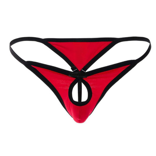 Men's Red and Royal Blue Microfiber Thong Underwear