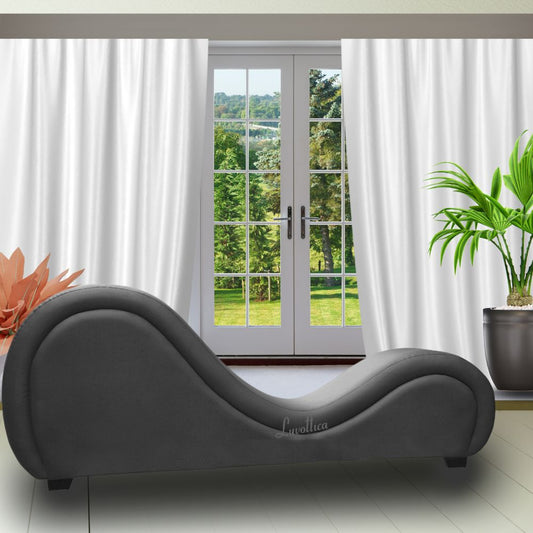 Elite Black Tantra Chaise - Premium Stylish Couch – Premium Curve Sofa with Structured Support | Luvottica