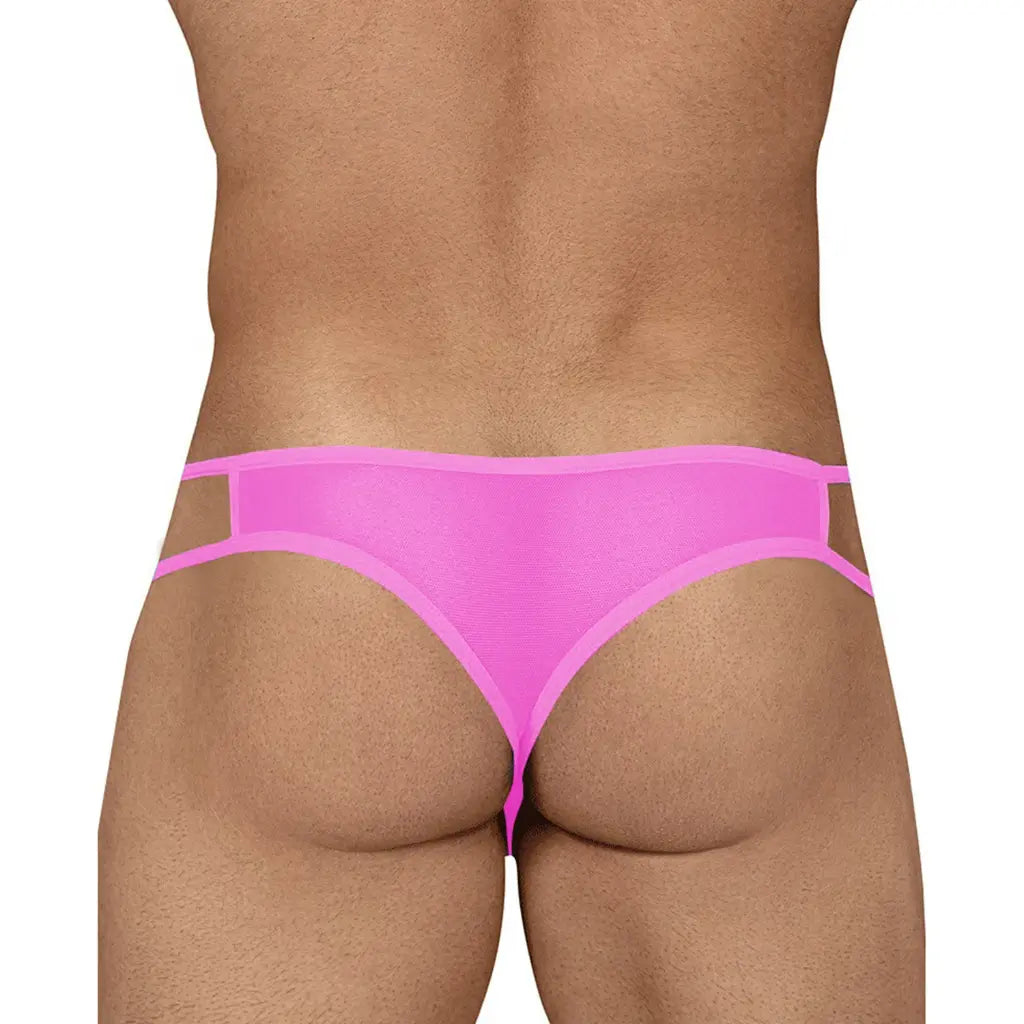 Men's Black and Red Power Net Thong Underwear