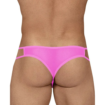 Men's Black and Red Power Net Thong Underwear