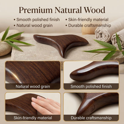 Handcrafted Wooden Gua Sha Massage Tool – Natural Face & Body Sculpting Massager