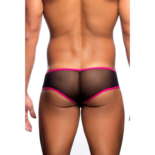 Men's Black and White Power Net Bikini Underwear