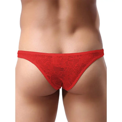 Men's Lycra Lace Free Size Brief Underwear - Black, Red, Light Pink, White
