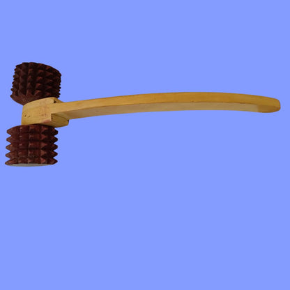 Luvottica Wooden Acupressure Massager with Two Large Spiked Balls