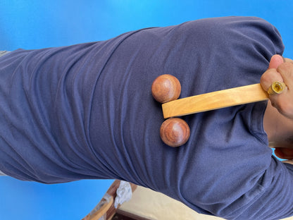 Wooden Massager with Two Balls (Large Size) – Deep Tissue Relief & Relaxation