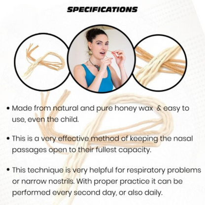 Cotton Sutra Neti (With Wax) ( Set of 10) - For Nasal Cleansing