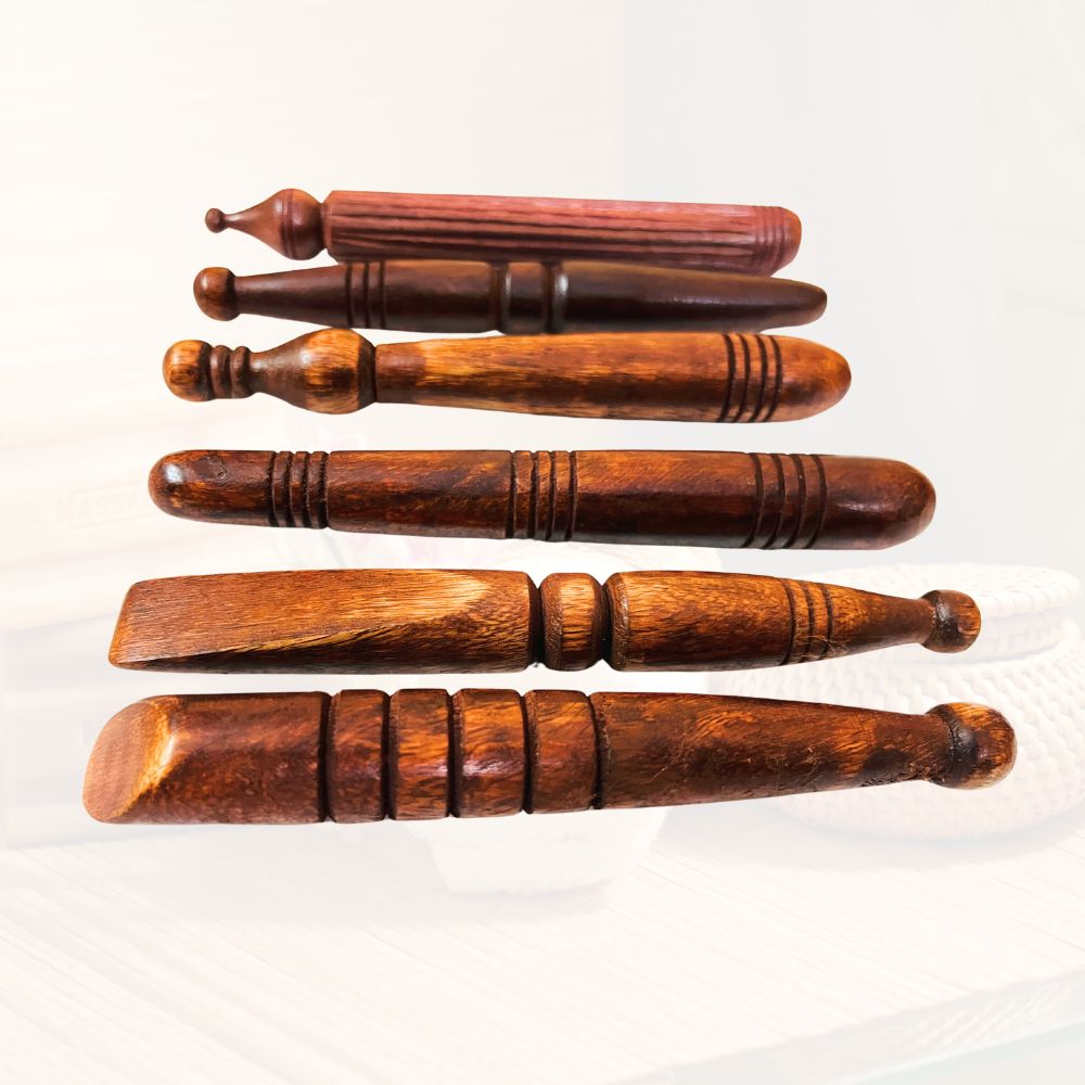 Wooden Thai Acupressure Massager Set of 6 – Full Body Relaxation & Pain Relief