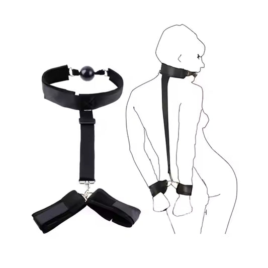 Open Mouth Ball Gag with Handcuffs Bondage for Couples