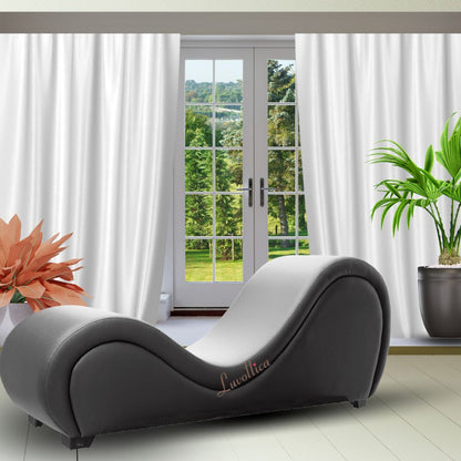Black Premium Leatherette Stylish Tantra Couch – Premium Curve Sofa with Structured Support | Luvottica