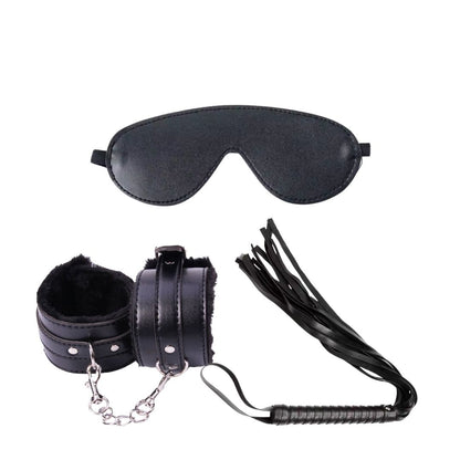 Play Trio | Blindfold  Flogger & Handcuffs Combo for Couples
