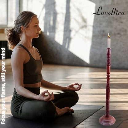 Wooden Trataka Candle Stand for Meditation, decorative finish, well balanced
